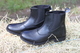 WAHLSTEN JODHPUR BOOTS WITH FRONT ZIPPER, BLACK LEATHER